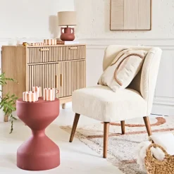 Fabrique de Styles Fauteuils>Fauteuil en velours côtelé écru - Eleonor Ecru