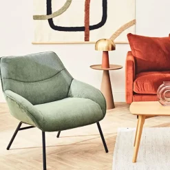 Fabrique de Styles Fauteuils>Fauteuil en velours côtelé sapin - martin Vert