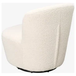Fabrique de Styles Fauteuils>Fauteuil pivotant en bouclette - Pauline Blanc