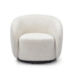Fabrique de Styles Fauteuils>Fauteuil pivotant en tissu effet bouclette - Assa Beige