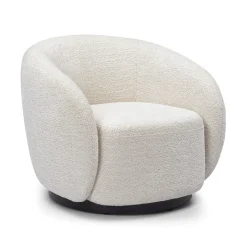 Fabrique de Styles Fauteuils>Fauteuil pivotant en tissu effet bouclette - Assa Beige
