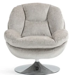 Fabrique de Styles Fauteuils>Fauteuil pivotant en velours - Topi Taupe