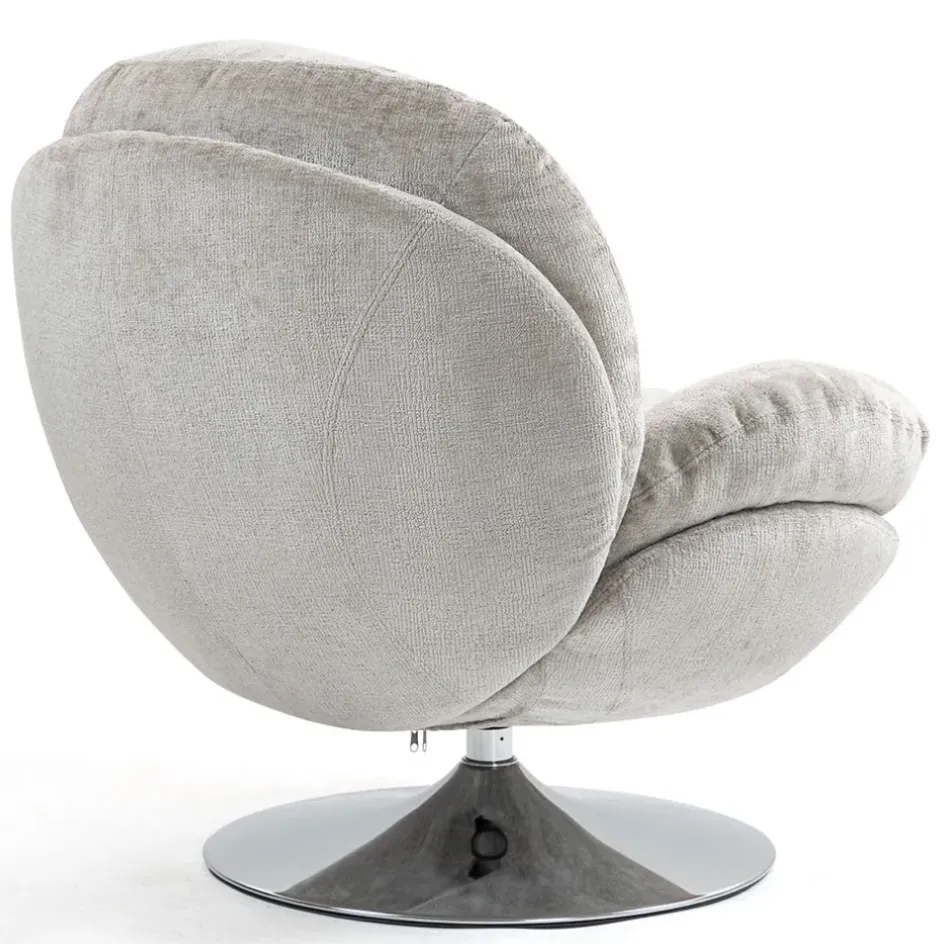 Fabrique de Styles Fauteuils>Fauteuil pivotant en velours - Topi Taupe