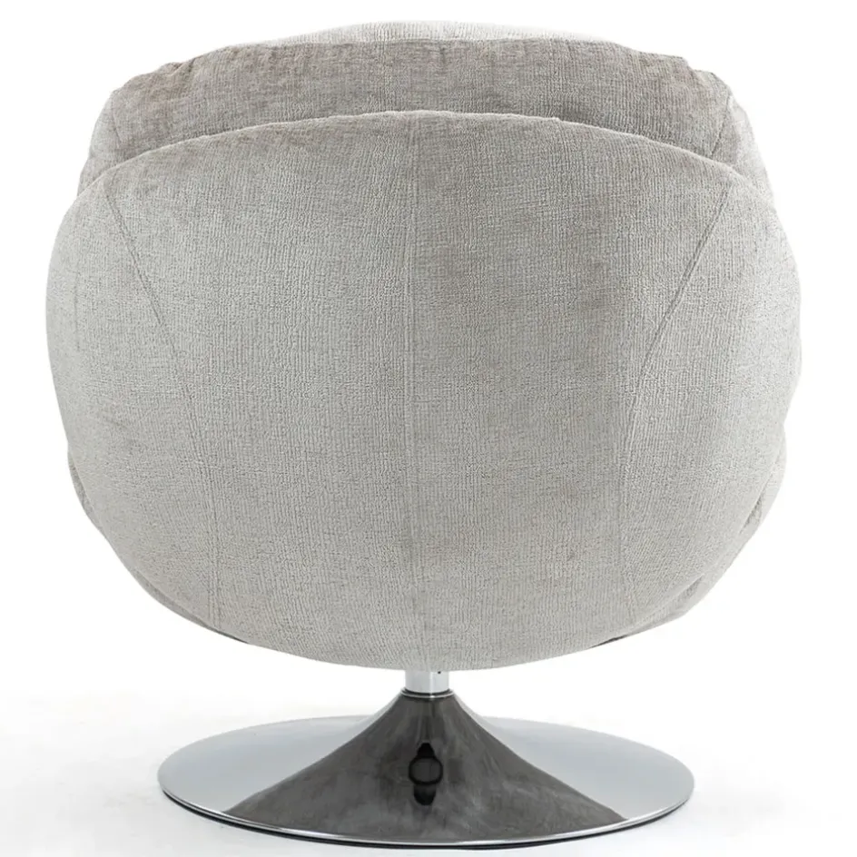 Fabrique de Styles Fauteuils>Fauteuil pivotant en velours - Topi Taupe