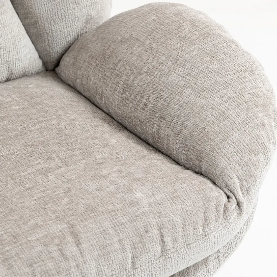 Fabrique de Styles Fauteuils>Fauteuil pivotant en velours - Topi Taupe