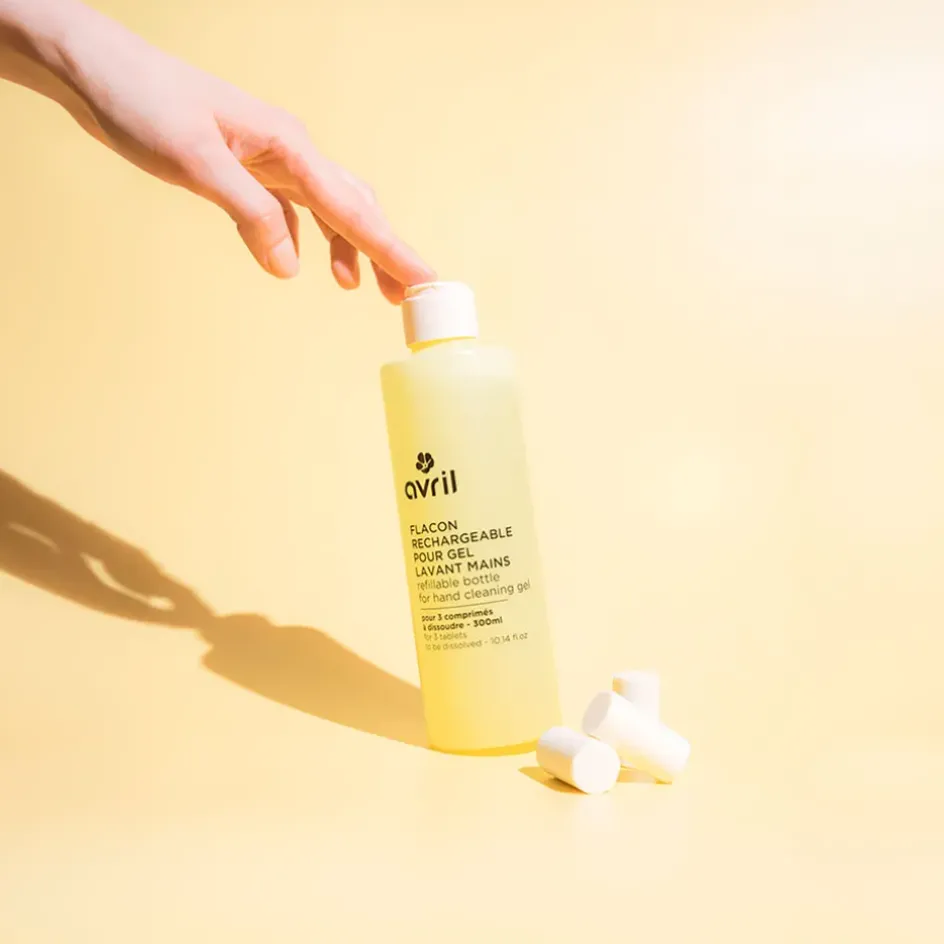 Fabrique de Styles Savon Liquide>Flacon rechargeable pour gel lavant mains 350ml Jaune