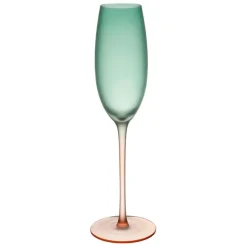 Fabrique de Styles Coupes Et Flutes>Flute en cristallin vert et corail givré 22cl - Adria Vert, corail