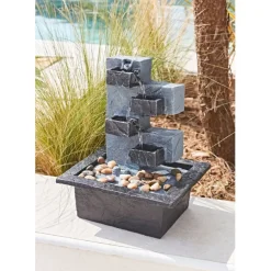 Fabrique de Styles Déco, Accessoires Et Rangements|Jardin>Fontaine d'extérieur 5 niveaux h27cm Marron