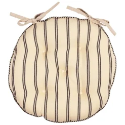 Fabrique de Styles Galettes De Chaise>Galette chaise ronde en coton d40cm - Campagne Noir