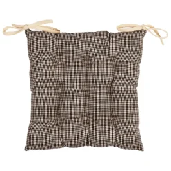 Fabrique de Styles Galettes De Chaise>Galette de chaise carré en coton 40x40cm - Campagne Noir