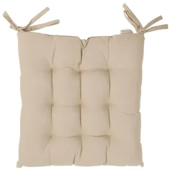 Fabrique de Styles Galettes De Chaise>Galette de chaise carrée en coton Beige