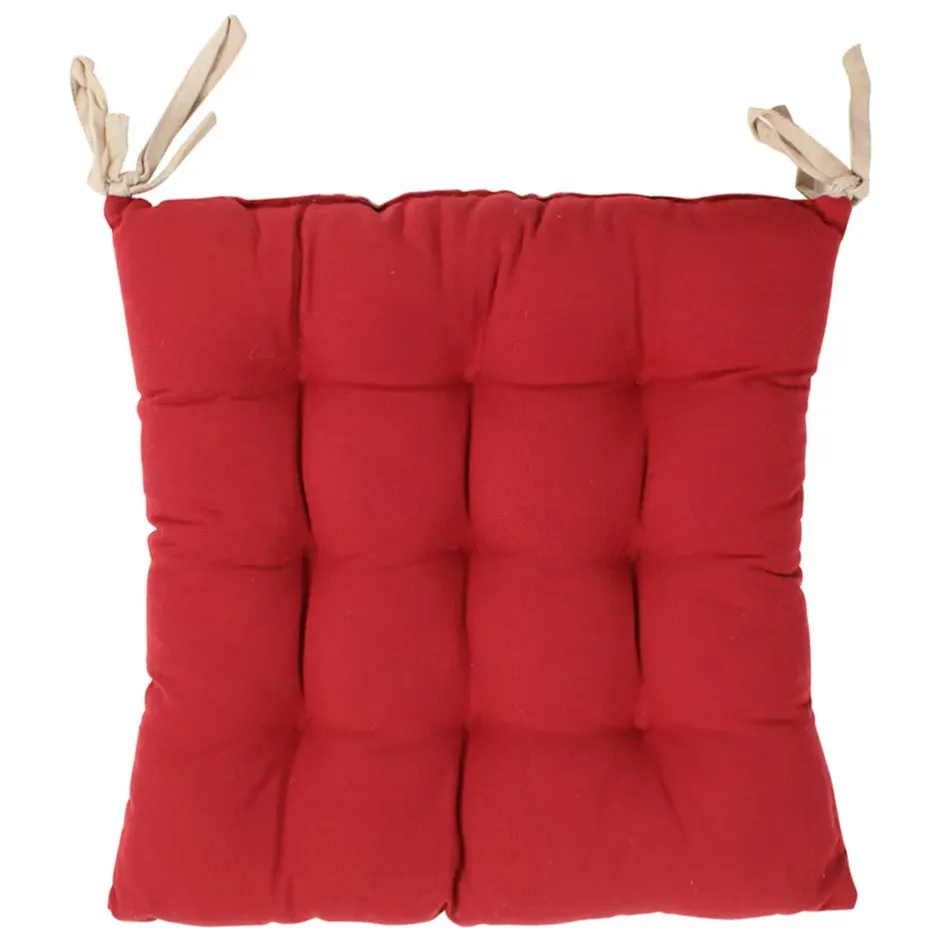 Fabrique de Styles Galettes De Chaise>Galette de chaise carrée mami en coton Rouge