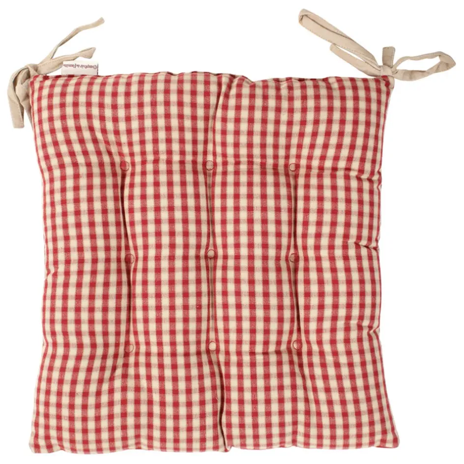 Fabrique de Styles Galettes De Chaise>Galette de chaise carrée mami en coton Rouge