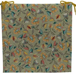 Fabrique de Styles Textiles Outdoor|Jardin>Galette de chaise extérieure en coton 40x40cm - Kerala Vert