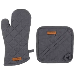 Fabrique de Styles Torchons, Tabliers Et Maniques>Gant et manique en coton - Cellier Anthracite