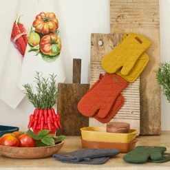 Fabrique de Styles Torchons, Tabliers Et Maniques>Gant et manique en coton - Cellier Anthracite