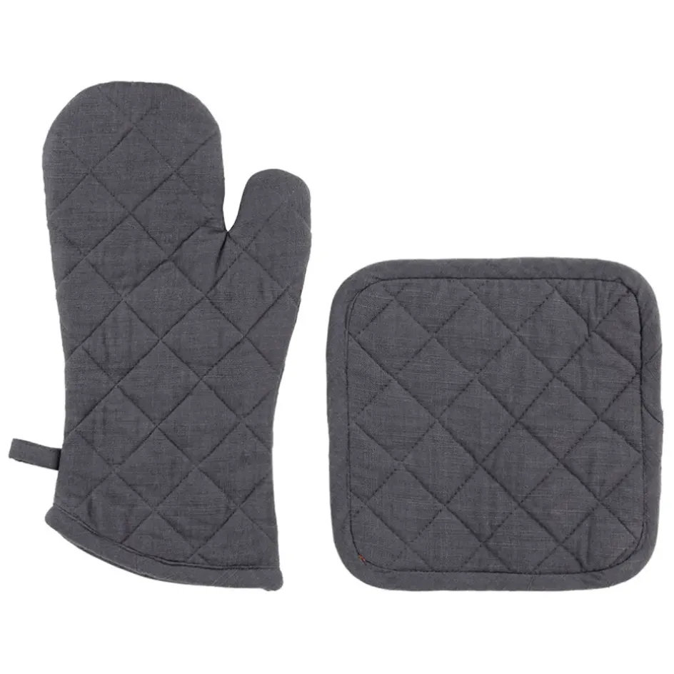 Fabrique de Styles Torchons, Tabliers Et Maniques>Gant et manique en coton - Cellier Anthracite