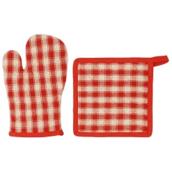 Fabrique de Styles Torchons, Tabliers Et Maniques>Gant manique en coton 26x20cm - Campagne Rouge
