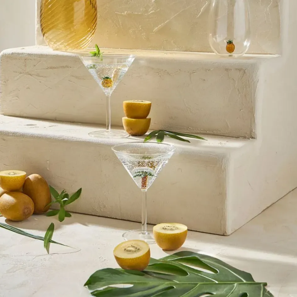 Fabrique de Styles Verres À Eau Et Gobelets>Gobelet ananas en verre 60cl - Colorea Ambre