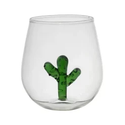 Fabrique de Styles Verres À Eau Et Gobelets>Gobelet cactus en verre 38cl - Colorea Vert