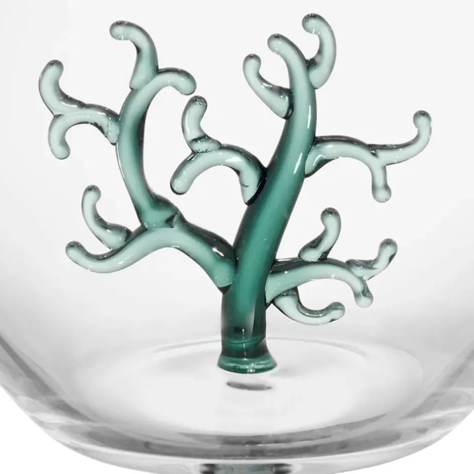 Fabrique de Styles Verres À Eau Et Gobelets>Gobelet corail en verre 50cl - Océan Emeraude