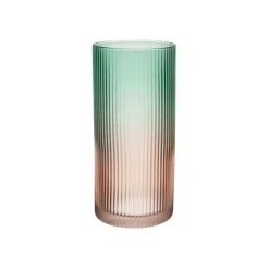 Fabrique de Styles Verres À Eau Et Gobelets>Gobelet en cristallin vert et corail 45cl givré - Adria Vert, corail