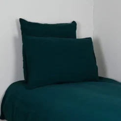 Fabrique de Styles Housses De Couette>Housse de couette dili de prusse 260x240cm en voile de coton lavé Bleu