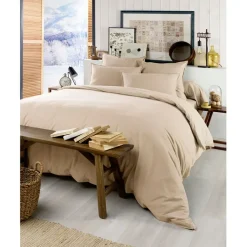 Fabrique de Styles Housses De Couette>Housse de couette en flanelle sable 240x220cm - Candice Beige