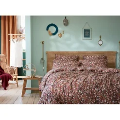 Fabrique de Styles Housses De Couette>Housse de couette en gaze de coton imprimée 240x220cm - Capucine Camel