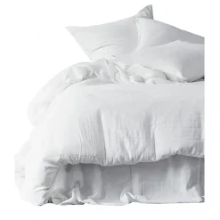 Fabrique de Styles Housses De Couette>Housse de couette en gaze de coton 240x220cm - Dili Blanc