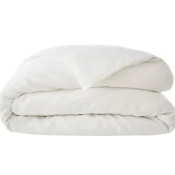 Fabrique de Styles Housses De Couette>Housse de couette en lin lavé 240x220cm - Soline Craie