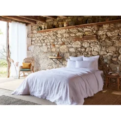 Fabrique de Styles Housses De Couette>Housse de couette en lin lavé 240x220cm - Soline Craie