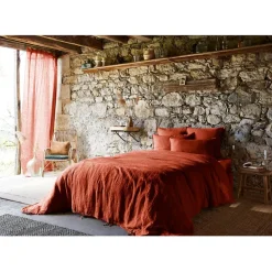 Fabrique de Styles Housses De Couette>Housse de couette en lin lavé 260x240cm - Soline Paprika