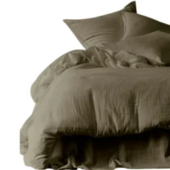 Fabrique de Styles Housses De Couette>Housse de couette en voile de coton 260x240cm - Dili Kaki
