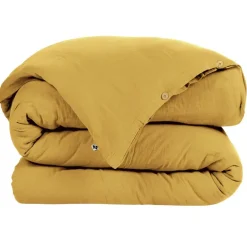 Fabrique de Styles Housses De Couette>Housse de couette en gaze de coton 260x240cm - Gaia Safran