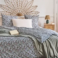 Fabrique de Styles Housses De Couette>Housse de couette 240x220 cm et 2 taies d'oreiller 60x60cm en coton imprimé fleurs - Malia Multicolore