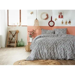 Fabrique de Styles Housses De Couette>Housse de couette 240x220 cm et 2 taies d'oreiller 60x60cm en coton imprimé fleurs - Malia Multicolore