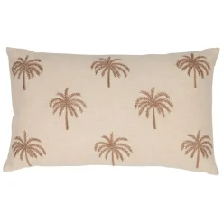 Fabrique de Styles Coussins Et Housses>Housse de coussin brodée en coton écru 50x30cm - Nomadea Ecru