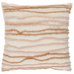 Fabrique de Styles Coussins Et Housses>Housse de coussin brodée terre boheme creme et 45x45cm en coton Nude