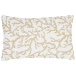 Fabrique de Styles Coussins Et Housses>Housse de coussin coton motif coreil blanc et beige 50x30cm - estran Blanc, Beige