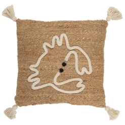 Fabrique de Styles Coussins Et Housses>Housse de coussin Crabe en corde et jute naturel blanc 45x45cm - Eté A La Mer Naturel, Blanc