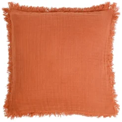 Fabrique de Styles Coussins Et Housses>Housse de coussin earth notes 45x45cm gaze de coton Terracotta