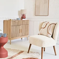 Fabrique de Styles Coussins Et Housses>Housse de coussin en coton écru et terracotta 45x45cm - Organic Terre