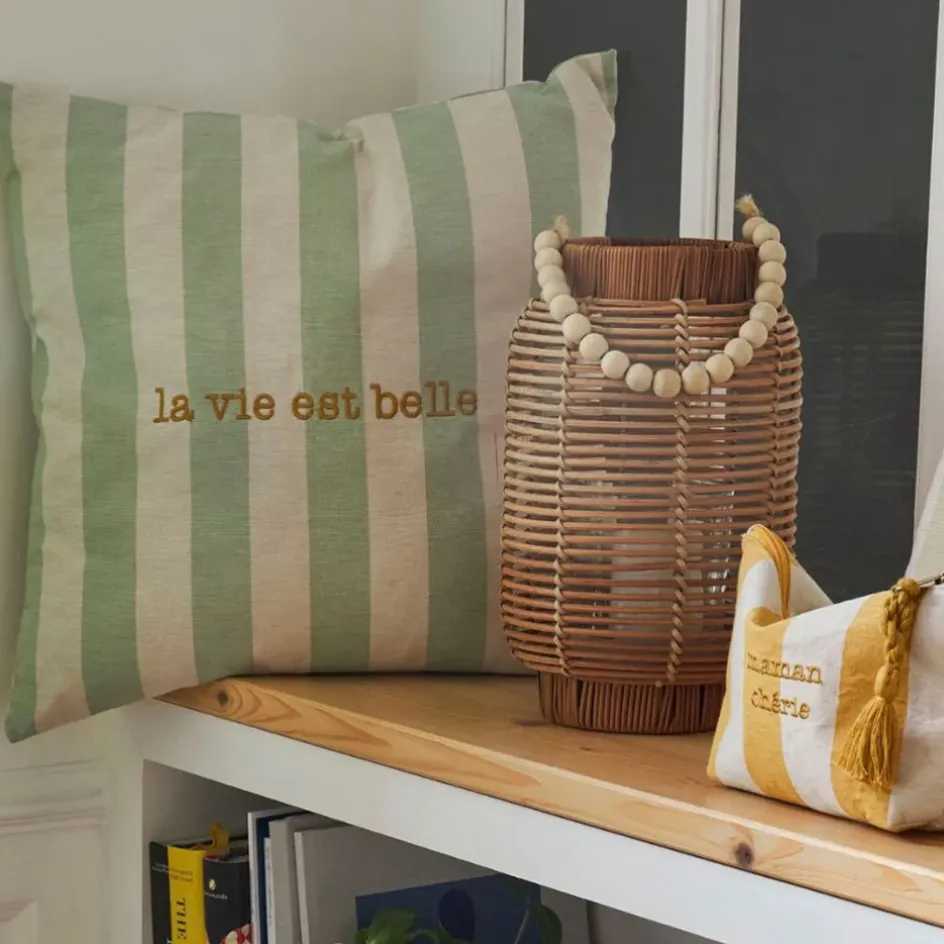 Fabrique de Styles Coussins Et Housses>Housse de coussin en coton 45x45cm - Famille Vert