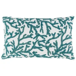 Fabrique de Styles Coussins Et Housses>Housse de coussin en coton corail 50x30cm - Estran Turquoise