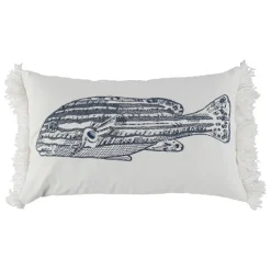 Fabrique de Styles Coussins Et Housses>Housse de coussin en coton poisson 50x30cm - Bord De Mer Bleu Marine