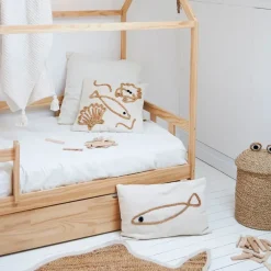 Fabrique de Styles Coussins Et Housses>Housse de coussin en coton écru et jute naturel 50x30cm - Eté A La Mer Ecru