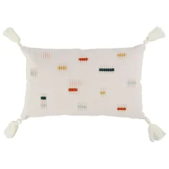 Fabrique de Styles Coussins Et Housses>Housse de coussin en coton brodée 50x30cm - Patchuca Multicolore