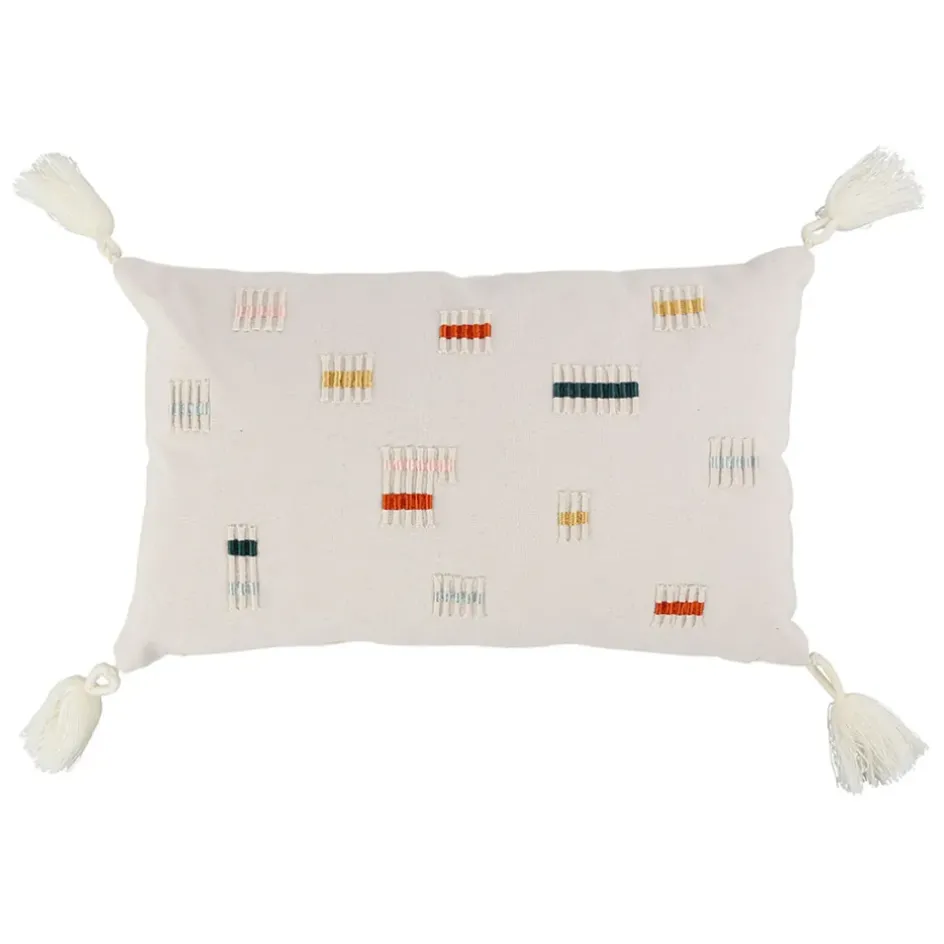 Fabrique de Styles Coussins Et Housses>Housse de coussin en coton brodée 50x30cm - Patchuca Multicolore