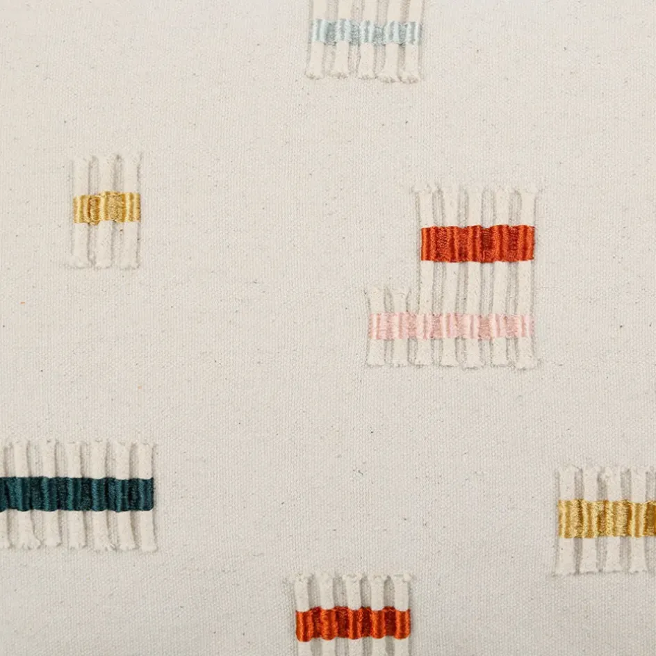 Fabrique de Styles Coussins Et Housses>Housse de coussin en coton brodée 50x30cm - Patchuca Multicolore